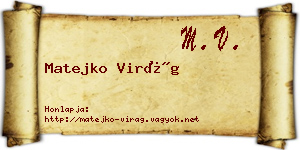 Matejko Virág névjegykártya